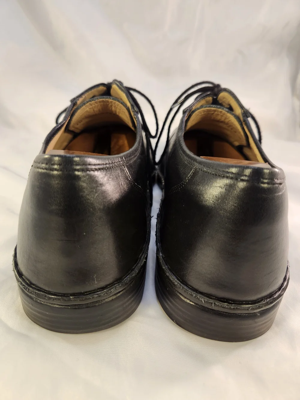 FINN COMFORT HILVERSUM BLACK LEATHER MEN SHOES LACES OXFORDS SIZE 10-10.5